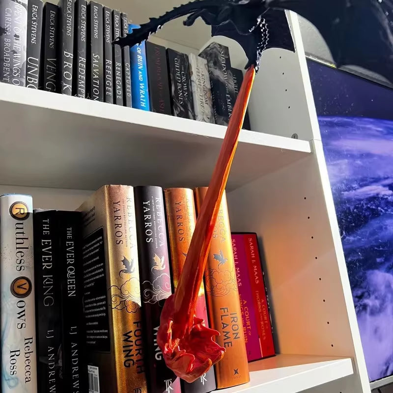 Dragon Flame Book Nook Decoration Creative Funny Spray Fire Dragon Bookshelf Ornament Halloween Birthday Gift Home Decoration