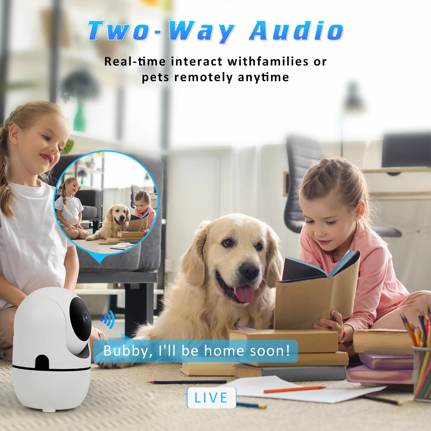 Baby Monitor, 360° Wireless Wifi Indoor Security Camera for Human & Pet Detection, Nanny Cam with Safety Alerts with Two-Way Audio, Motion Tracking, IR Night Vision, Sleep Tracking