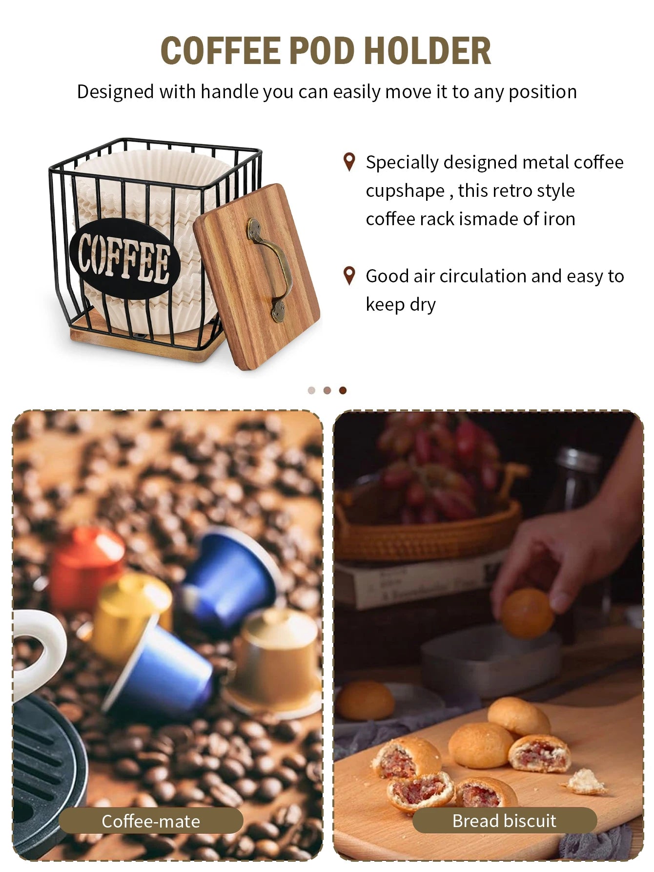 Coffee Capsule Basket Coffee Capsule Holder Coffee Filter Storage Container Basket Coffee Filter Holder with Lid